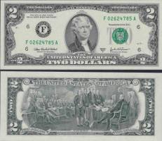 *2 americké doláre USA 2003 F, Jefferson P516b UNC - Kliknutím na obrázok zatvorte -